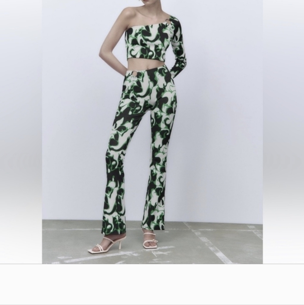 NWT ZARA JACQUARD PANTS Size S